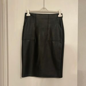 Banana Republic Faux Leather Midi Length Skirt